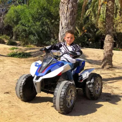 ATV electric pentru copii, Injusa, Quad Rage, 12V, model silentios, pornire cu cheie, frana electrica, 3 ani+