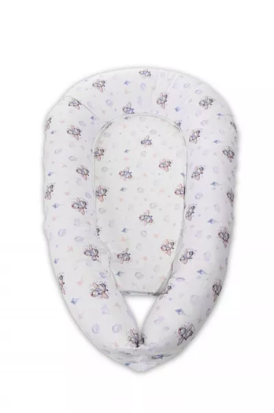 Lichidare de Stoc - Baby Nest 3in1, 110x70x15 cm, husa bumbac ranforce, Planes Blue, bebelorelli.ro