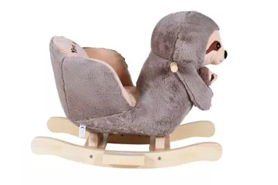 Balansoar din lemn pentru copii, Knorr Toys, include marioneta de mana din plus, 65x32x50 cm, pana la 30 kg, 18 Luni+, Lenesul Luis