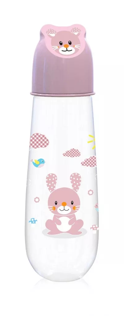 Biberoane, tetine si accesorii - Biberon Character Hood 250 ml Animale, Pink, bebelorelli.ro