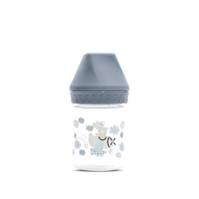 Articole de hranire 0-3 ani - Biberon cu gat larg, My Friend, tetina moale din silicon, 0 luni+, 125 ml, Cameo Blue, bebelorelli.ro