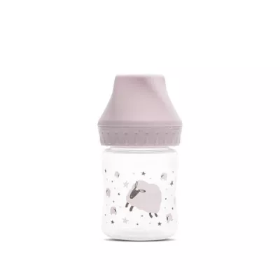 Articole hranire copii - Biberon cu gat larg, My Friend, tetina moale din silicon, 0 luni+, 125 ml, Mellow Rose, bebelorelli.ro