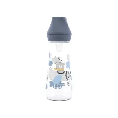 Biberoane - Biberon cu tetina moale din silicon, 0 luni+, 250 ml, My Friend, Cameo Blue, bebelorelli.ro