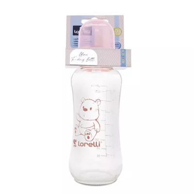 Biberoane, tetine si accesorii - Biberon din sticla 240 ml, Blush Pink, bebelorelli.ro