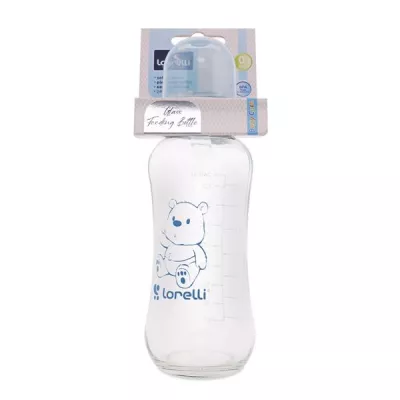 Biberoane, tetine si accesorii - Biberon din sticla 240 ml, Moonlight Blue, bebelorelli.ro