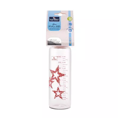 Biberon din sticla cu tetina anticolici, 240 ml, Pink