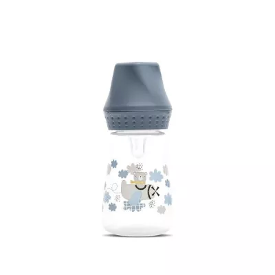 Biberon, My Friend, tetina moale din silicon, 0 luni+, 125 ml, Cameo Blue
