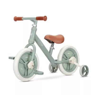 Bicicleta de echilibru 2in1, Energy, include pedale si roti auxiliare, potrivit 2-5 Ani, Green