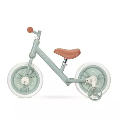 Bicicleta de echilibru 2in1, Energy, include pedale si roti auxiliare, potrivit 2-5 Ani, Green