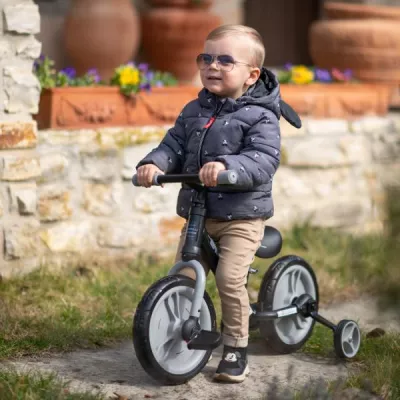 Bicicleta de echilibru 2in1, Energy, include pedale si roti auxiliare, potrivit 2-5 Ani, Green