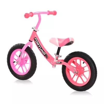 Lichidare de Stoc - Bicicleta de echilibru, Fortuna Air, 2-5 Ani, 12 inch, anvelope cu camera, jante cu leduri, Light & Dark Pink, bebelorelli.ro