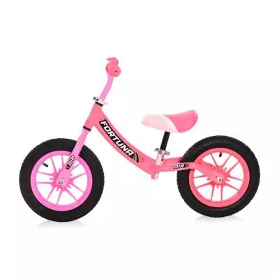 Bicicleta de echilibru, Fortuna Air, 2-5 Ani, 12 inch, anvelope cu camera, jante cu leduri, Light & Dark Pink