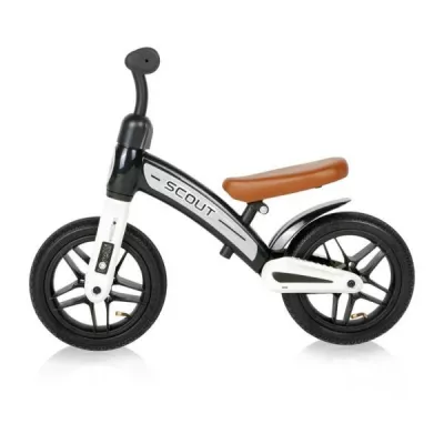Bicicleta de echilibru Scout Air, roti cu camera si cauciuc, de la 2 ani pana la 4 ani, sa reglabila, Negru