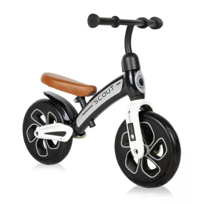 Bicicleta de echilibru Scout, de la 2 ani pana la 4 ani, roti mari, sa reglabila, Negru cu Alb