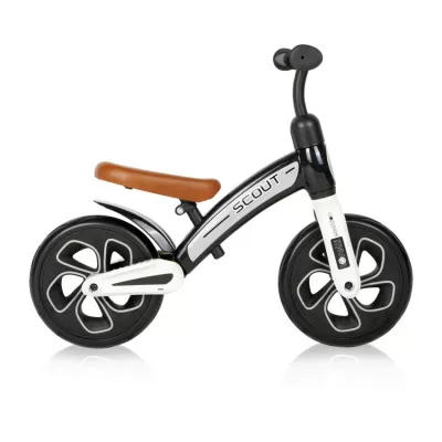 Bicicleta de echilibru Scout, de la 2 ani pana la 4 ani, roti mari, sa reglabila, Negru cu Alb