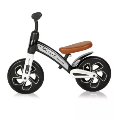 Bicicleta de echilibru Scout, de la 2 ani pana la 4 ani, roti mari, sa reglabila, Negru cu Alb