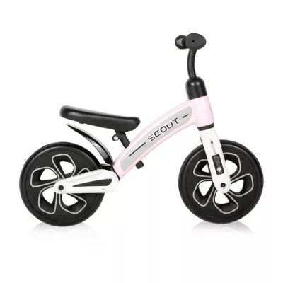 Bicicleta de echilibru Scout, de la 2 ani pana la 4 ani, roti mari, sa reglabila, Roz cu Alb