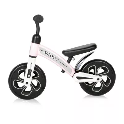 Bicicleta de echilibru Scout, de la 2 ani pana la 4 ani, roti mari, sa reglabila, Roz cu Alb