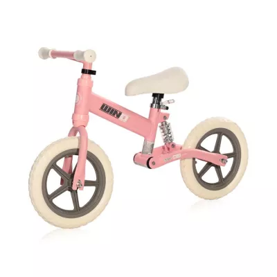 Bicicleta de echilibru Wind, de la 2 ani pana la 5 ani, cadru cu amortizor, roti mari, sa reglabila, Roz deschis