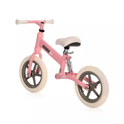 Biciclete - Bicicleta de echilibru Wind, de la 2 ani pana la 5 ani, cadru cu amortizor, roti mari, sa reglabila, Roz deschis, bebelorelli.ro