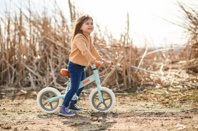 Bicicleta de echilibru Wind, de la 2 ani pana la 5 ani, cadru cu amortizor, roti mari, sa reglabila, Roz deschis
