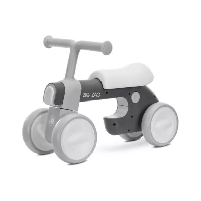 Bicicleta de echilibru, Zig Zag, 12-36 luni, scaun reglabil 2 pozitii, lumini si muzica, Grey
