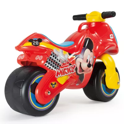 Moto Ride-on Neox fara pedale pentru copii Injusa, licenta Disney, Mickey Mouse, 18-36 luni, Rosu cu Albastru