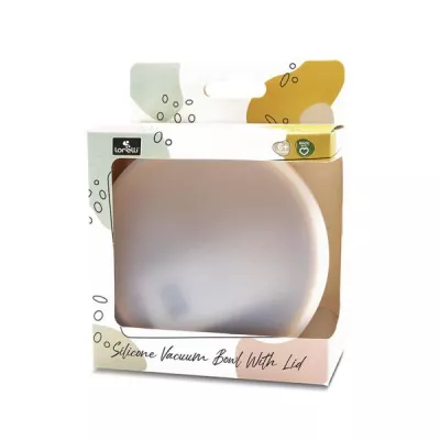 Bol de hranire cu capac, din silicon natural, cu ventuza, 6 luni+, Yellow