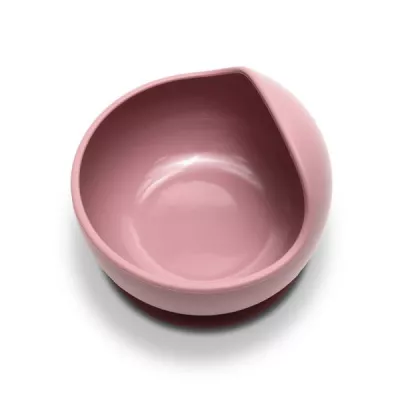 Articole de hranire 0-3 ani - Bol de hranire din silicon natural, cu ventuza, 6 luni+, Pink, bebelorelli.ro