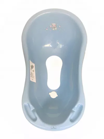 Lichidare de Stoc % - Cada 84 cm cu dop de scurgere si baza antialunecare, Ursulet Albastru inchis, bebelorelli.ro