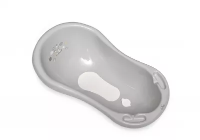 Cada 84 cm cu dop de scurgere si baza antialunecare, Zebra Grey