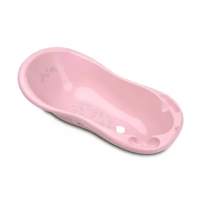 Cadite si suporturi cadite - Cadita bebe, 100 x 51 x 31 cm, cu dop de scurgere si baza antialunecare, Little Stars Pink, bebelorelli.ro