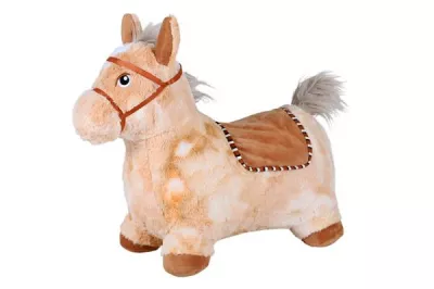 Calut gonflabil din plus pentru sarit, Knorr Toys, include pompa de aer, husa moale detasabila din material textil, 63x26x52 cm, pana la 50 kg, 12 Luni+, Beige