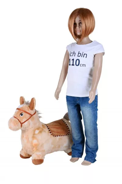 Calut gonflabil din plus pentru sarit, Knorr Toys, include pompa de aer, husa moale detasabila din material textil, 63x26x52 cm, pana la 50 kg, 12 Luni+, Beige