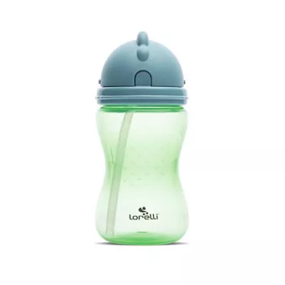 Biberoane - Cana sport, cu pai moale si flexibil, capac de protectie rotativ, 300 ml, Green Blue, bebelorelli.ro