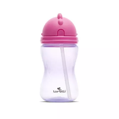 Biberoane - Cana sport, cu pai moale si flexibil, capac de protectie rotativ, 300 ml, Pink Purple, bebelorelli.ro
