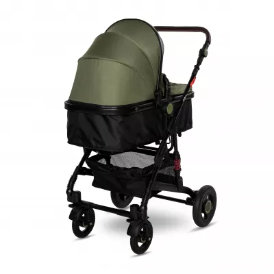 Carucior Alba Premium, landou transformabil, adaptori scoica, de la 0 luni pana la 3 ani, maxim 15 kg, Loden Green