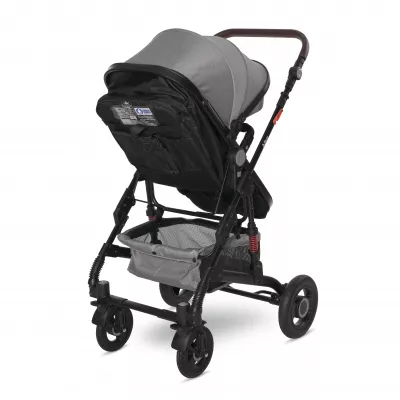 Carucior Alba Premium, landou transformabil, adaptori scoica, de la 0 luni pana la 3 ani, maxim 15 kg, Steel Grey
