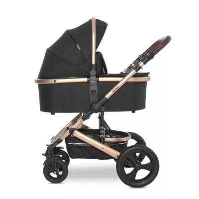 Carucior Boston, cu adaptori cos auto, de la 0 luni pana la 4 ani, maxim 22 kg, landou separat, cadru din aluminiu, cos auto optional, Black