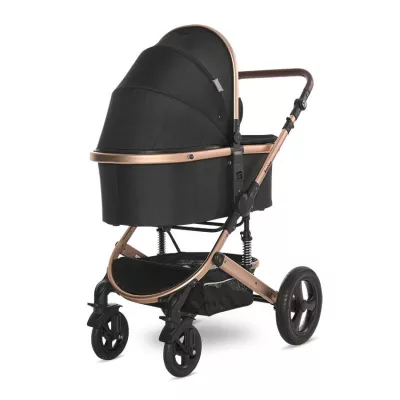 Carucior Boston, cu adaptori cos auto, de la 0 luni pana la 4 ani, maxim 22 kg, landou separat, cadru din aluminiu, cos auto optional, Black