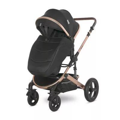 Carucior Boston, cu adaptori cos auto, de la 0 luni pana la 4 ani, maxim 22 kg, landou separat, cadru din aluminiu, cos auto optional, Black