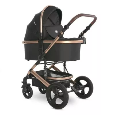 Lichidare de Stoc - Carucior  Boston, de la 0 luni pana la 4 ani, maxim 22 kg, landou separat,  cadru din aluminiu, cos auto optional, Black, bebelorelli.ro