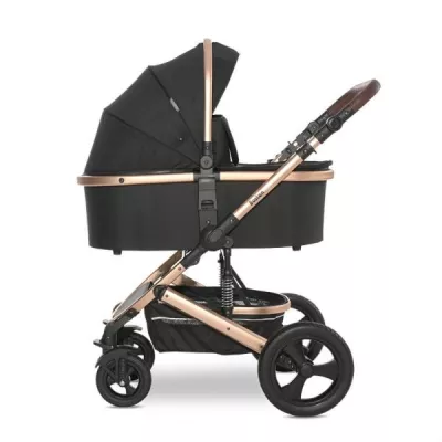 Carucior  Boston, de la 0 luni pana la 4 ani, maxim 22 kg, landou separat,  cadru din aluminiu, cos auto optional, Black