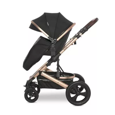 Carucior  Boston, de la 0 luni pana la 4 ani, maxim 22 kg, landou separat,  cadru din aluminiu, cos auto optional, Black