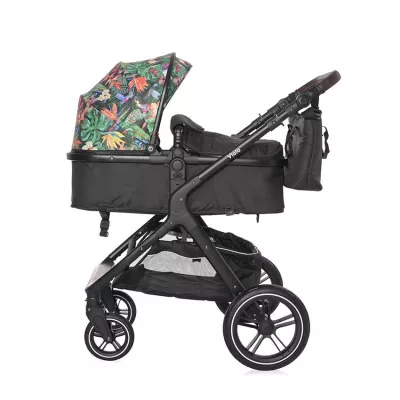 Carucior cu landou transformabil, Viola, de la 0 luni pana la 4 ani, maxim  22 kg, cadru din aluminiu, cos auto optional, Tropical Flowers