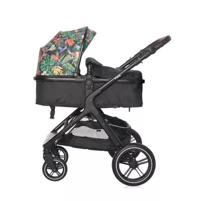 Carucior cu landou transformabil, Viola, de la 0 luni pana la 4 ani, maxim  22 kg, cadru din aluminiu, cos auto optional, Tropical Flowers