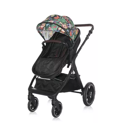 Carucior cu landou transformabil, Viola, de la 0 luni pana la 4 ani, maxim  22 kg, cadru din aluminiu, cos auto optional, Tropical Flowers