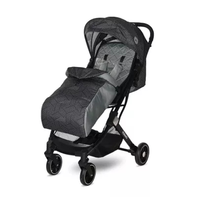 Carucior Fiorano, de la 0 luni pana la 3 ani, maxim 15 kg, pliere tip troller, husa de vreme rece, Trooper Gri