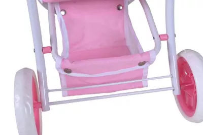 Carucior Jogger pentru papusi, Knorr Toys, Lio, maner reglabil pe inaltime,  59x35,50x63,50 cm, 3 Ani+, Princess Rose