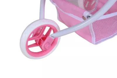 Carucior Jogger pentru papusi, Knorr Toys, Lio, maner reglabil pe inaltime,  59x35,50x63,50 cm, 3 Ani+, Princess Rose